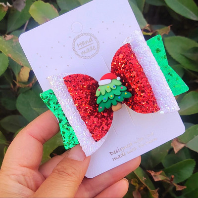 Palčić, 3,5 inča, ljupke mašne za kosu za Djed Božićnjak, slatke kopče za kosu Pokrivala za glavu Ukosnice Dodaci za kosu