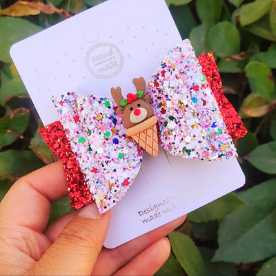 Palčić, 3,5 inča, ljupke mašne za kosu za Djed Božićnjak, slatke kopče za kosu Pokrivala za glavu Ukosnice Dodaci za kosu