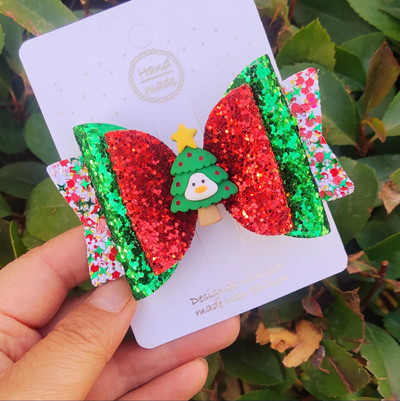 Palčić, 3,5 inča, ljupke mašne za kosu za Djed Božićnjak, slatke kopče za kosu Pokrivala za glavu Ukosnice Dodaci za kosu