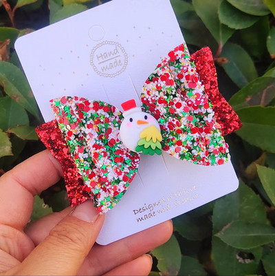 Palčić, 3,5 inča, ljupke mašne za kosu za Djed Božićnjak, slatke kopče za kosu Pokrivala za glavu Ukosnice Dodaci za kosu