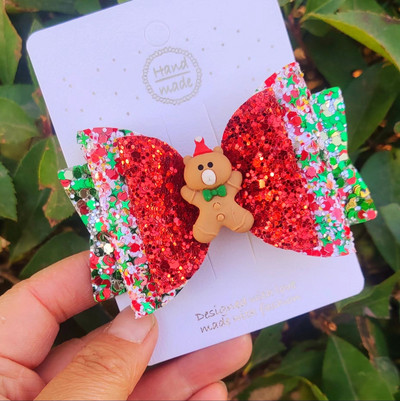 Palčić, 3,5 inča, ljupke mašne za kosu za Djed Božićnjak, slatke kopče za kosu Pokrivala za glavu Ukosnice Dodaci za kosu