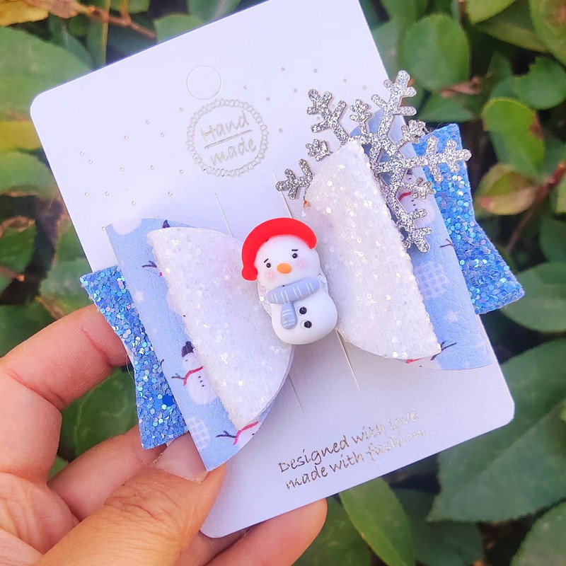 Palčić, 3,5 inča, ljupke mašne za kosu za Djed Božićnjak, slatke kopče za kosu Pokrivala za glavu Ukosnice Dodaci za kosu