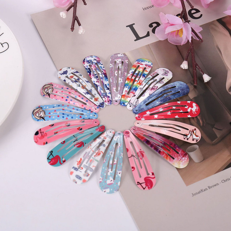 20/40 KOM Štampa za kosu 2 inča Kawaii crtane ukosnice Djevojačko pokrivalo za glavu BB kopča Metalna ukosnica 5 cm Ženski dodaci za kosu