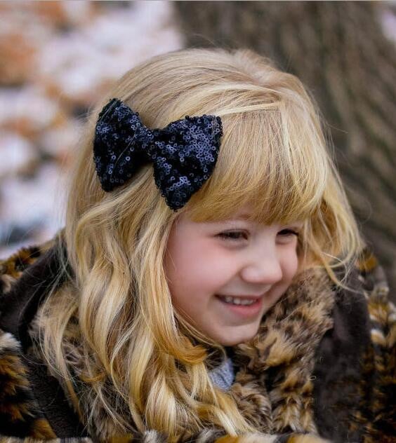 1 PC Big Bow Auksinė sidabrinė Spalvingi blizgučiai mergaičių plaukų aksesuarai Plaukų lankelis su segtukais Plaukų segtukai Dovana