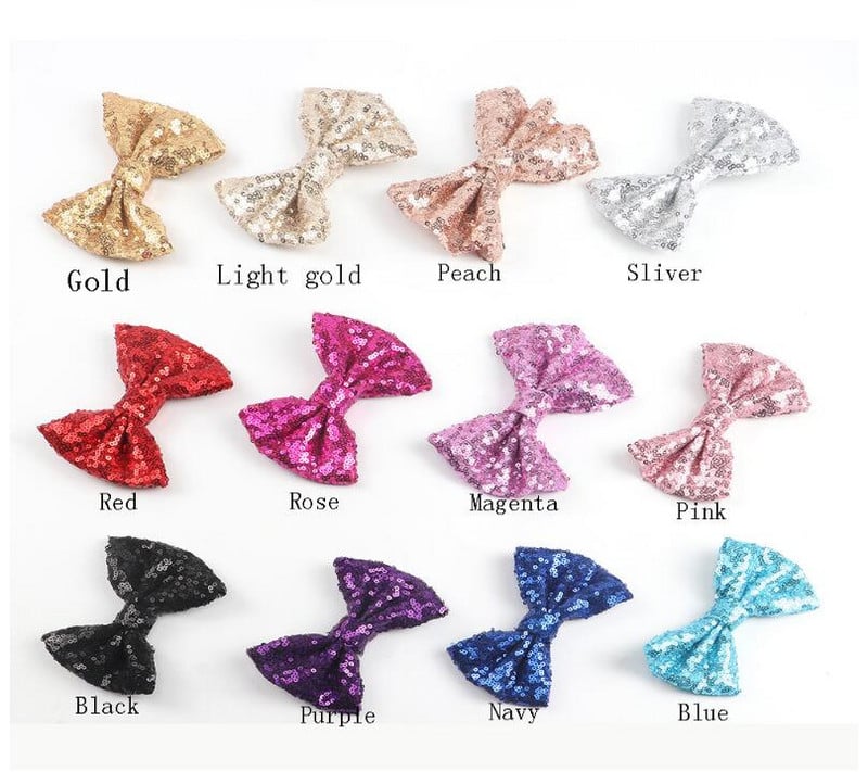 1 PC Big Bow Auksinė sidabrinė Spalvingi blizgučiai mergaičių plaukų aksesuarai Plaukų lankelis su segtukais Plaukų segtukai Dovana