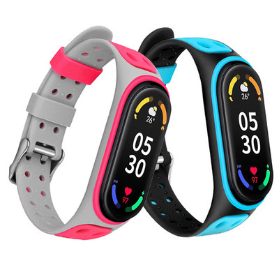 Puha szilikon szíj Miband 5 6 7 Csereszellőző sportszíj Miband 3 4 5 6 csuklópánt Xiaomi Mi Band 7 szíjhoz