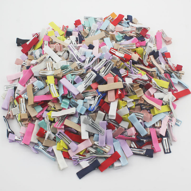 40 kom/lot 35 mm Grosgrain vrpca prekrivena dvostrukim zupcima aligatorske kopče za kosu za djevojčice, dječje frizure za izradu cvijeća DIY dodaci