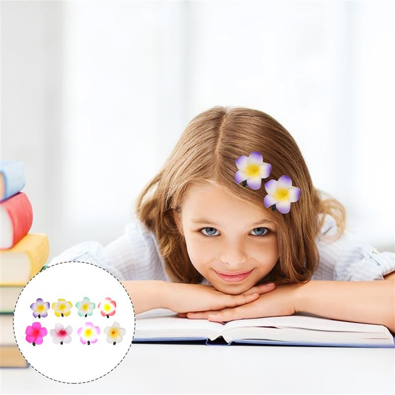 24 vnt. 6 cm Havajų Plumeria gėlių plaukų segtukai Plaukų aksesuarai, skirti papuošti paplūdimio vakarėlį vestuvių renginiui (12 mišrių spalvų)
