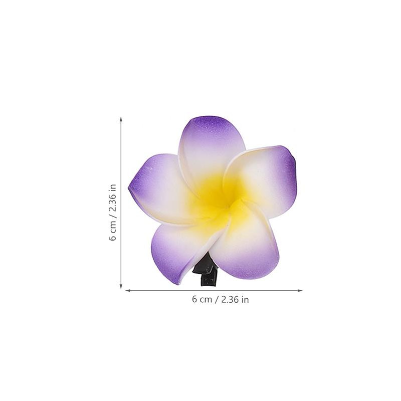 24 vnt. 6 cm Havajų Plumeria gėlių plaukų segtukai Plaukų aksesuarai, skirti papuošti paplūdimio vakarėlį vestuvių renginiui (12 mišrių spalvų)