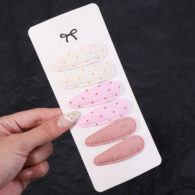 6 tk/komplekt Magusad tikitud prindiga juukseklambrid lastele vesipiisakujulised juuksenõelad BB-klambrid peakatted peakatted tüdrukutele juukseaksessuaarid