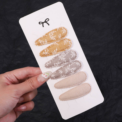 6 tk/komplekt Magusad tikitud prindiga juukseklambrid lastele vesipiisakujulised juuksenõelad BB-klambrid peakatted peakatted tüdrukutele juukseaksessuaarid