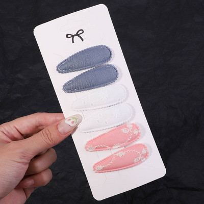 6 tk/komplekt Magusad tikitud prindiga juukseklambrid lastele vesipiisakujulised juuksenõelad BB-klambrid peakatted peakatted tüdrukutele juukseaksessuaarid