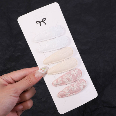 6 tk/komplekt Magusad tikitud prindiga juukseklambrid lastele vesipiisakujulised juuksenõelad BB-klambrid peakatted peakatted tüdrukutele juukseaksessuaarid