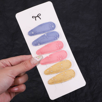 6 tk/komplekt Magusad tikitud prindiga juukseklambrid lastele vesipiisakujulised juuksenõelad BB-klambrid peakatted peakatted tüdrukutele juukseaksessuaarid