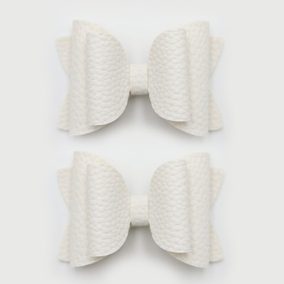 2 bucăți drăguț de culoare bomboană boutique ace de păr cu fundă din piele laterale agrafe de păr lucrate manual accesorii de păr elegante fete copii femei accesorii pentru cap