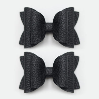 2 bucăți drăguț de culoare bomboană boutique ace de păr cu fundă din piele laterale agrafe de păr lucrate manual accesorii de păr elegante fete copii femei accesorii pentru cap