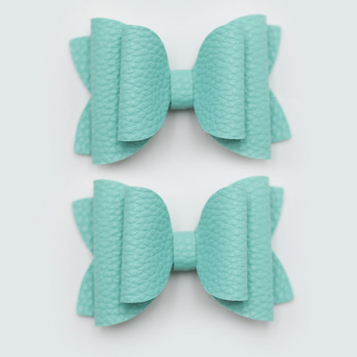 2 bucăți drăguț de culoare bomboană boutique ace de păr cu fundă din piele laterale agrafe de păr lucrate manual accesorii de păr elegante fete copii femei accesorii pentru cap