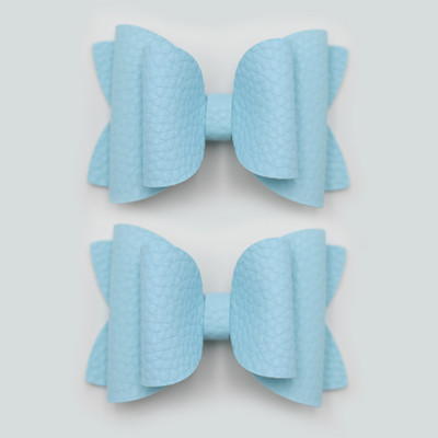 2 bucăți drăguț de culoare bomboană boutique ace de păr cu fundă din piele laterale agrafe de păr lucrate manual accesorii de păr elegante fete copii femei accesorii pentru cap