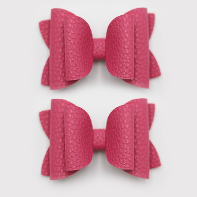 2 bucăți drăguț de culoare bomboană boutique ace de păr cu fundă din piele laterale agrafe de păr lucrate manual accesorii de păr elegante fete copii femei accesorii pentru cap