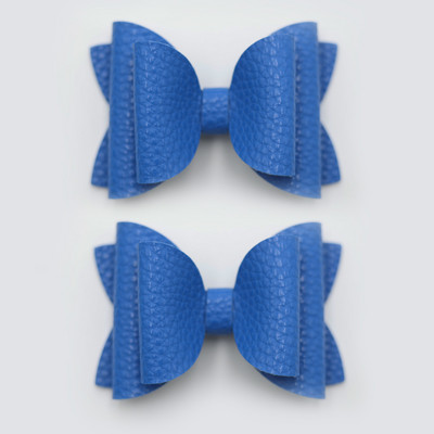 2 bucăți drăguț de culoare bomboană boutique ace de păr cu fundă din piele laterale agrafe de păr lucrate manual accesorii de păr elegante fete copii femei accesorii pentru cap