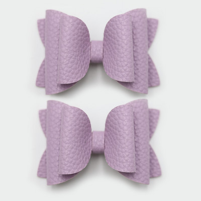 2 bucăți drăguț de culoare bomboană boutique ace de păr cu fundă din piele laterale agrafe de păr lucrate manual accesorii de păr elegante fete copii femei accesorii pentru cap