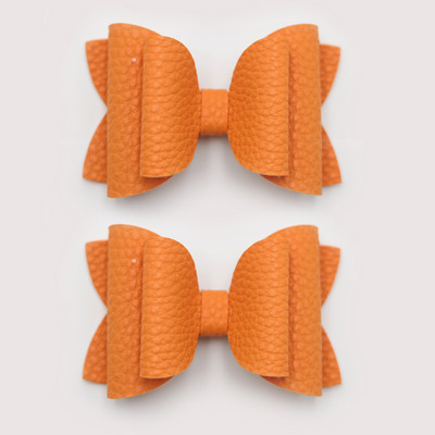 2 bucăți drăguț de culoare bomboană boutique ace de păr cu fundă din piele laterale agrafe de păr lucrate manual accesorii de păr elegante fete copii femei accesorii pentru cap