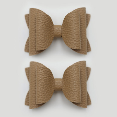 2 bucăți drăguț de culoare bomboană boutique ace de păr cu fundă din piele laterale agrafe de păr lucrate manual accesorii de păr elegante fete copii femei accesorii pentru cap