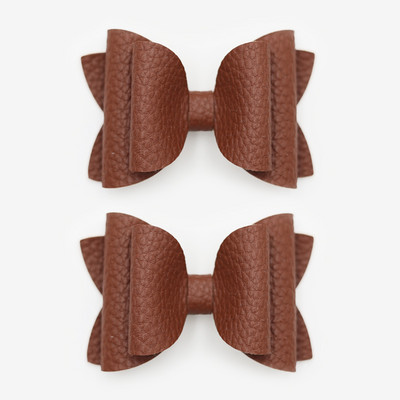 2 bucăți drăguț de culoare bomboană boutique ace de păr cu fundă din piele laterale agrafe de păr lucrate manual accesorii de păr elegante fete copii femei accesorii pentru cap