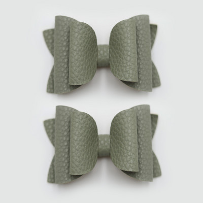 2 bucăți drăguț de culoare bomboană boutique ace de păr cu fundă din piele laterale agrafe de păr lucrate manual accesorii de păr elegante fete copii femei accesorii pentru cap