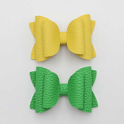 2 bucăți drăguț de culoare bomboană boutique ace de păr cu fundă din piele laterale agrafe de păr lucrate manual accesorii de păr elegante fete copii femei accesorii pentru cap