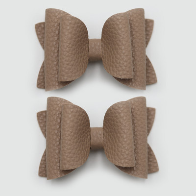 2 bucăți drăguț de culoare bomboană boutique ace de păr cu fundă din piele laterale agrafe de păr lucrate manual accesorii de păr elegante fete copii femei accesorii pentru cap