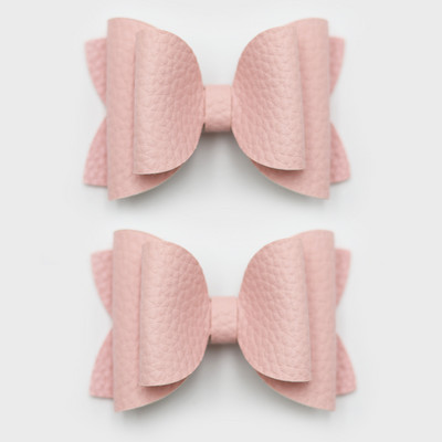 2 bucăți drăguț de culoare bomboană boutique ace de păr cu fundă din piele laterale agrafe de păr lucrate manual accesorii de păr elegante fete copii femei accesorii pentru cap