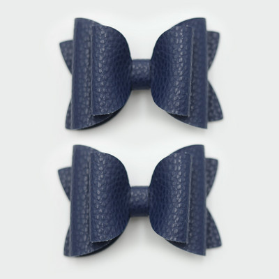 2 bucăți drăguț de culoare bomboană boutique ace de păr cu fundă din piele laterale agrafe de păr lucrate manual accesorii de păr elegante fete copii femei accesorii pentru cap