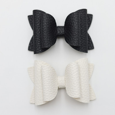 2 bucăți drăguț de culoare bomboană boutique ace de păr cu fundă din piele laterale agrafe de păr lucrate manual accesorii de păr elegante fete copii femei accesorii pentru cap