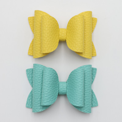 2 bucăți drăguț de culoare bomboană boutique ace de păr cu fundă din piele laterale agrafe de păr lucrate manual accesorii de păr elegante fete copii femei accesorii pentru cap