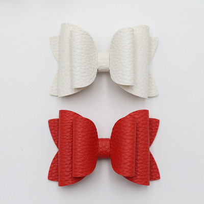 2 bucăți drăguț de culoare bomboană boutique ace de păr cu fundă din piele laterale agrafe de păr lucrate manual accesorii de păr elegante fete copii femei accesorii pentru cap