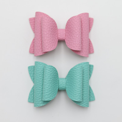 2 bucăți drăguț de culoare bomboană boutique ace de păr cu fundă din piele laterale agrafe de păr lucrate manual accesorii de păr elegante fete copii femei accesorii pentru cap