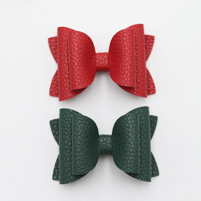 2 bucăți drăguț de culoare bomboană boutique ace de păr cu fundă din piele laterale agrafe de păr lucrate manual accesorii de păr elegante fete copii femei accesorii pentru cap