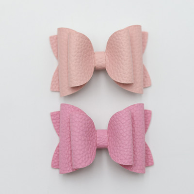 2 bucăți drăguț de culoare bomboană boutique ace de păr cu fundă din piele laterale agrafe de păr lucrate manual accesorii de păr elegante fete copii femei accesorii pentru cap