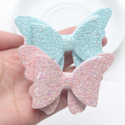 2 τεμάχια καινούργια κοριτσίστικα κλιπ μαλλιών πεταλούδα Baby Glitter Barrette μαλλιών Παιδικά μαλλιά ουράνιο τόξο Φιόγκοι Παιδικά μαντήλια αξεσουάρ