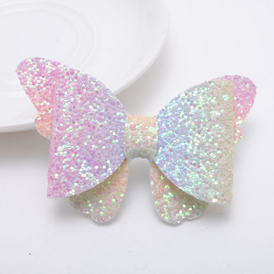 2 τεμάχια καινούργια κοριτσίστικα κλιπ μαλλιών πεταλούδα Baby Glitter Barrette μαλλιών Παιδικά μαλλιά ουράνιο τόξο Φιόγκοι Παιδικά μαντήλια αξεσουάρ