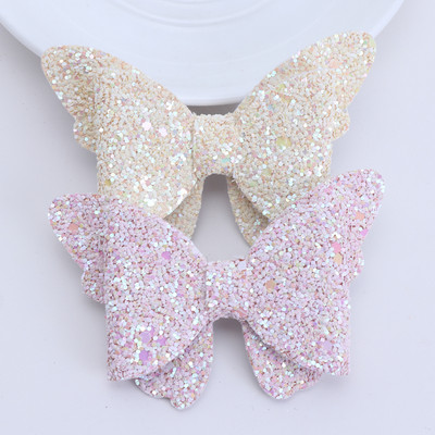 2 τεμάχια καινούργια κοριτσίστικα κλιπ μαλλιών πεταλούδα Baby Glitter Barrette μαλλιών Παιδικά μαλλιά ουράνιο τόξο Φιόγκοι Παιδικά μαντήλια αξεσουάρ