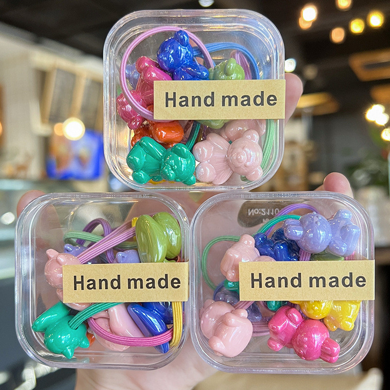 10vnt/stal. Vaikų galvos apdangalas Plaukų virvė Korėjietiškas animacinis filmas elastinės guminės juostelės mergaičių uodegos laikiklis plaukų kaklaraištis galvos apdangalas plaukų aksesuaras