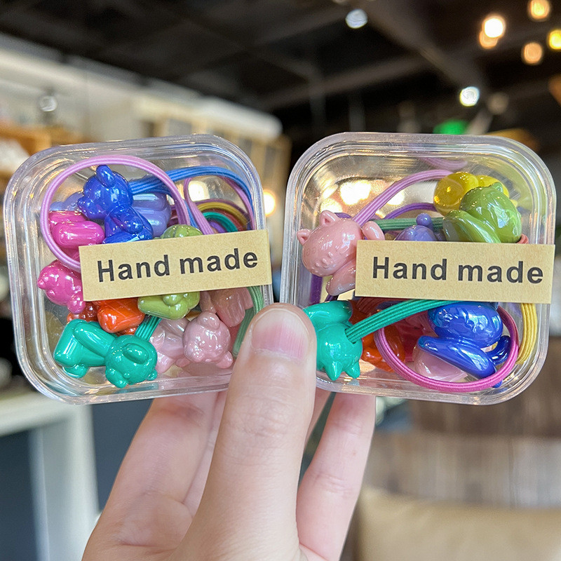 10vnt/stal. Vaikų galvos apdangalas Plaukų virvė Korėjietiškas animacinis filmas elastinės guminės juostelės mergaičių uodegos laikiklis plaukų kaklaraištis galvos apdangalas plaukų aksesuaras