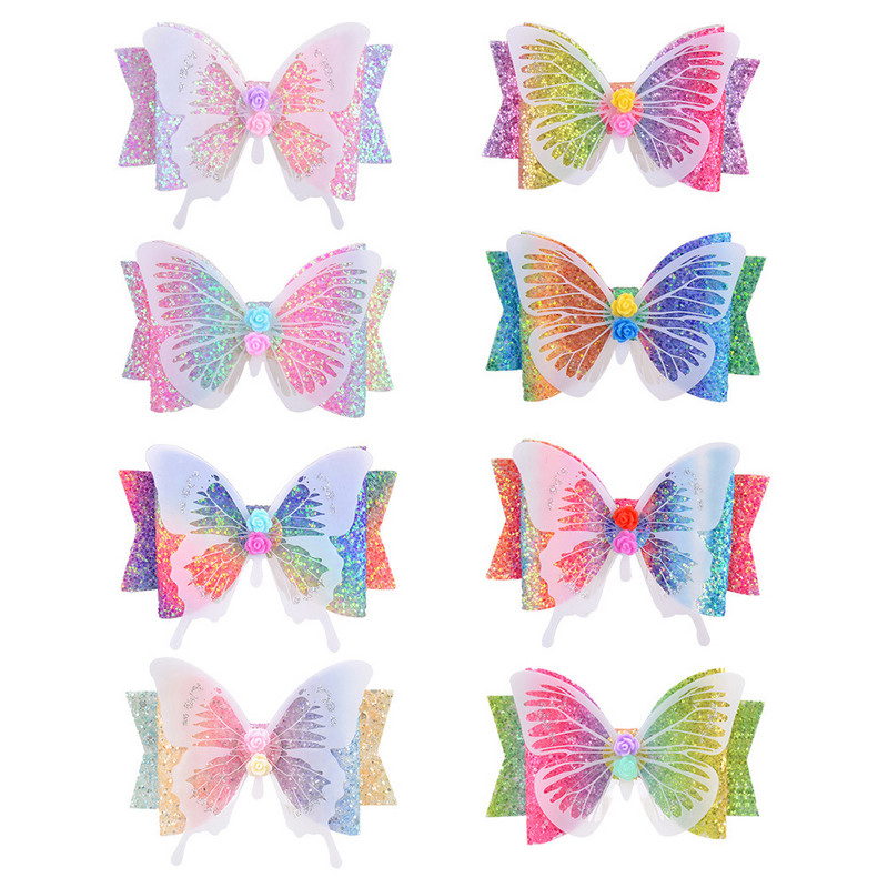 Dugine svjetlucave kopče za kosu za djevojčice Leptir ukosnice Modne dječje ukosnice za kosu Princesine mašne za kosu Dodaci za kosu