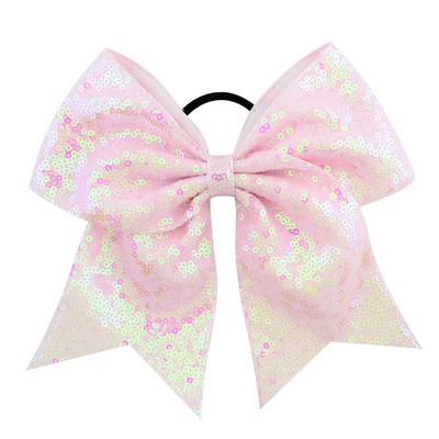 1 komad 8 inča prošivena svjetlucava mašna za navijačice sa šljokicama s elastičnom trakom Držač za konjski rep za djevojčice Dodaci za kosu 888