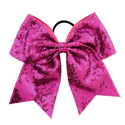 1 komad 8 inča prošivena svjetlucava mašna za navijačice sa šljokicama s elastičnom trakom Držač za konjski rep za djevojčice Dodaci za kosu 888