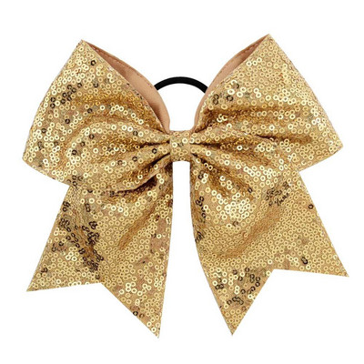 1 komad 8 inča prošivena svjetlucava mašna za navijačice sa šljokicama s elastičnom trakom Držač za konjski rep za djevojčice Dodaci za kosu 888