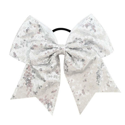 1 komad 8 inča prošivena svjetlucava mašna za navijačice sa šljokicama s elastičnom trakom Držač za konjski rep za djevojčice Dodaci za kosu 888