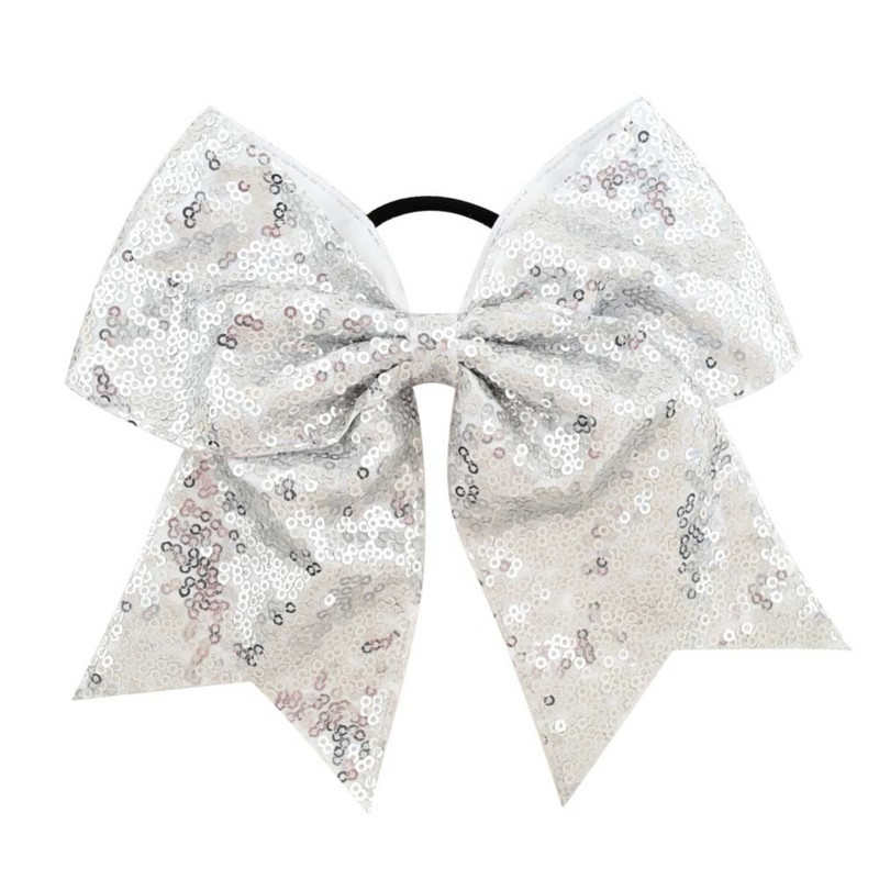 1 komad 8 inča prošivena svjetlucava mašna za navijačice sa šljokicama s elastičnom trakom Držač za konjski rep za djevojčice Dodaci za kosu 888